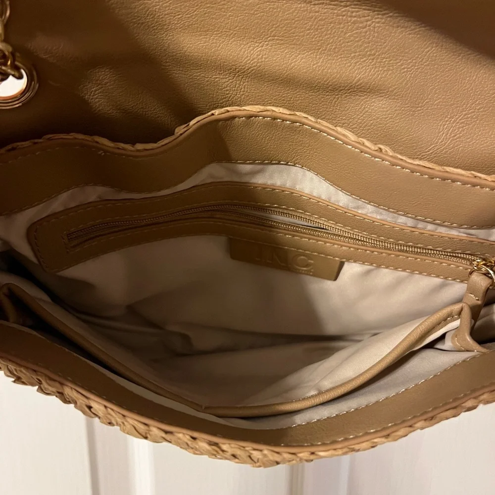 I.N.C Wicker Summer Chain Flap Bag - Picture 3 of 6
